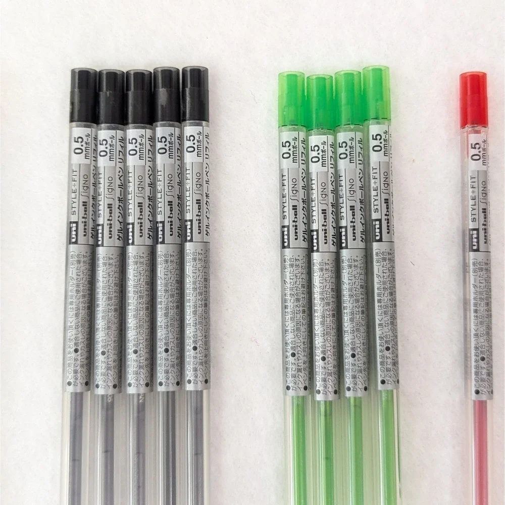 Uni Style Fit 0.5 mm Ballpoint Pen Ink Refill Variety (Lot of 18) UMR-109-05